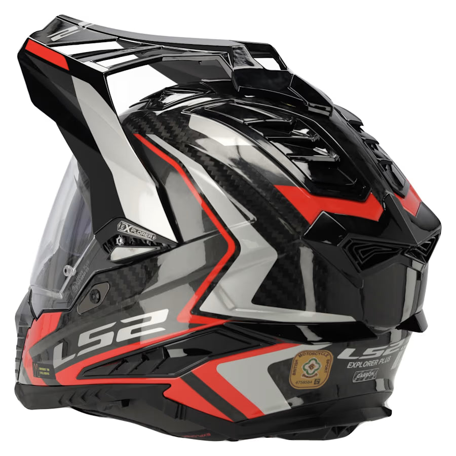 LS2 MX701 C EXPLORER II DUAL SPORTS MOTORCYCLE ADVENTURE HELMET RED
