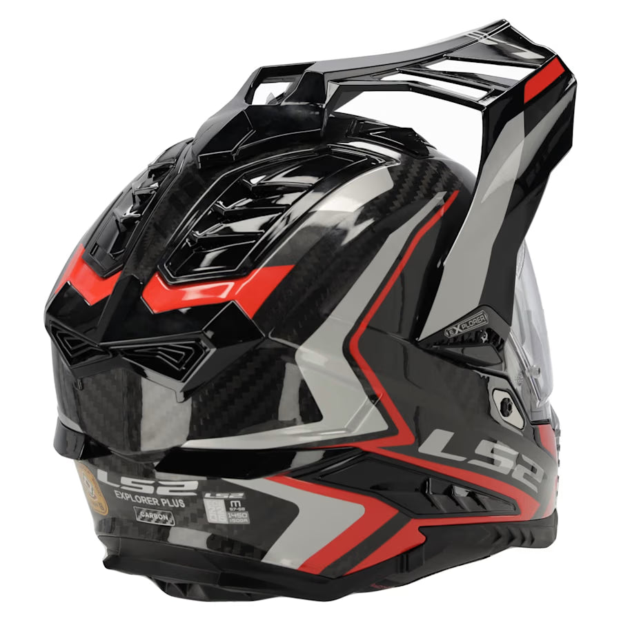 LS2 MX701 C EXPLORER II DUAL SPORTS MOTORCYCLE ADVENTURE HELMET RED