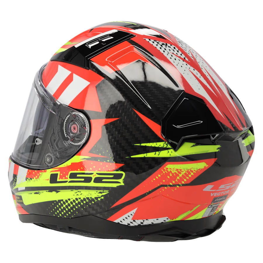 LS2 FF811 Vector II Carbon Touring Motorcycle Helmet Tantic Red H-V Yellow