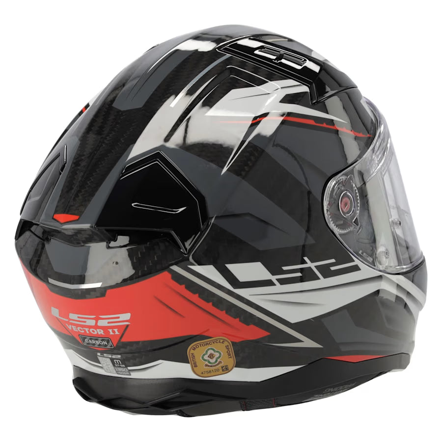 LS2 FF811 Vector II Full Face Motorcycle Helmet  Savage White Red Grey