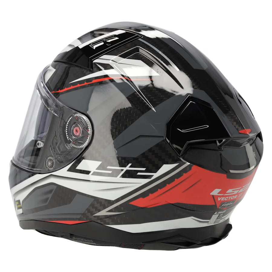 LS2 FF811 Vector II Full Face Motorcycle Helmet  Savage White Red Grey