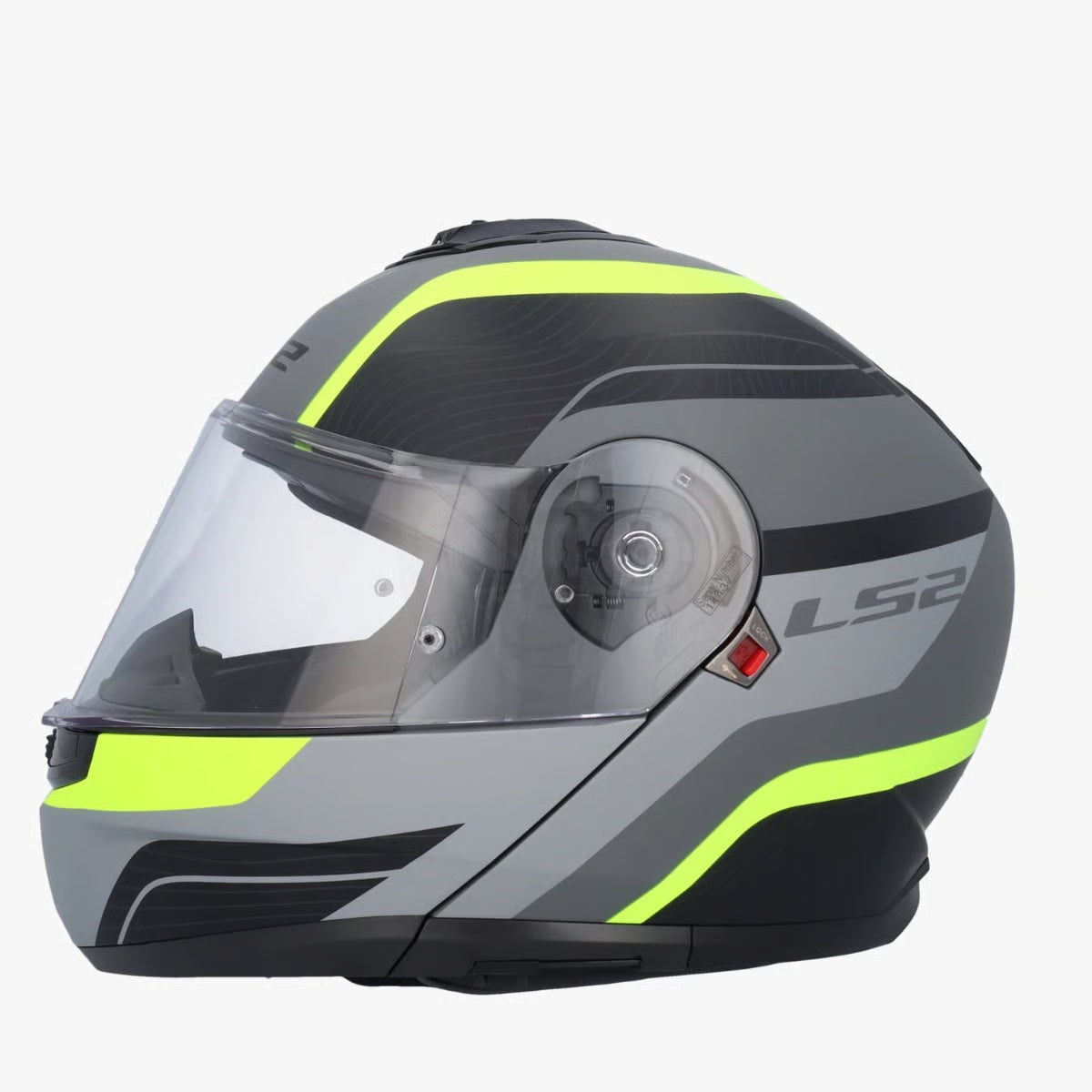 LS2 FF908 STROBE II MONZA MODULAR HELMET M.BLACK H-V YELLOW