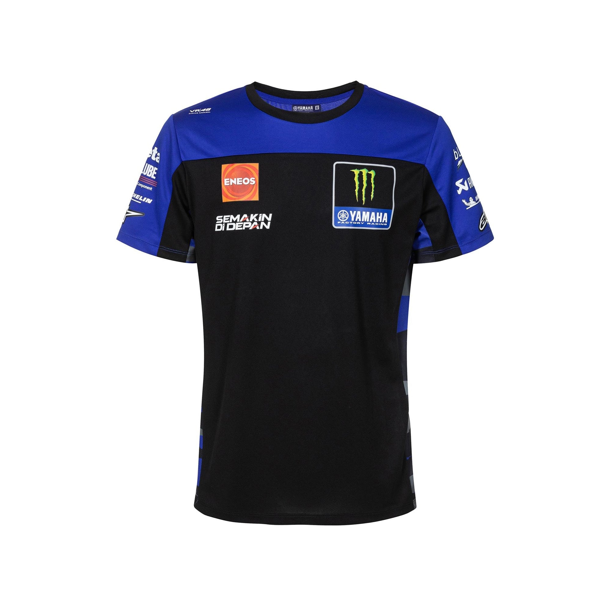  YAMAHA - MONSTER REPLICA MENS T-SHIRT BLACK/BLUE - SECURTEX MOTOR SL (t/a MaximoMoto)