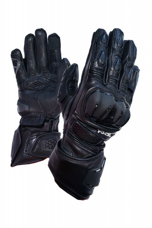 MUGENRACE LINEA SPORT Moto Cuero Guantes Negro