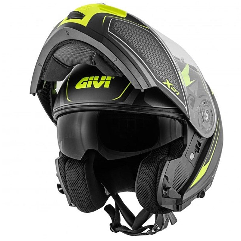  GIVI HELMET MOD X21/CHALLENGER C/PL.D/SHIVER BLACK-MT/TITANI/YE - SECURTEX MOTOR SL (t/a MaximoMoto)