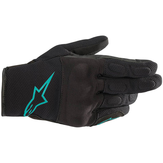 Alpinestars Stella S Max Drystar Motorcycle Gloves Black Teal - front pic