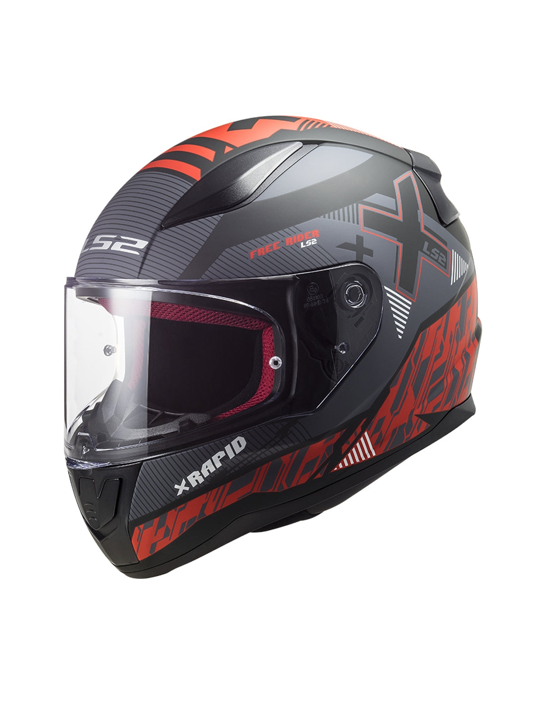  LS2 FF353 RAPID XTREET MATT BLACK RED - SECURTEX MOTOR SL (t/a MaximoMoto)