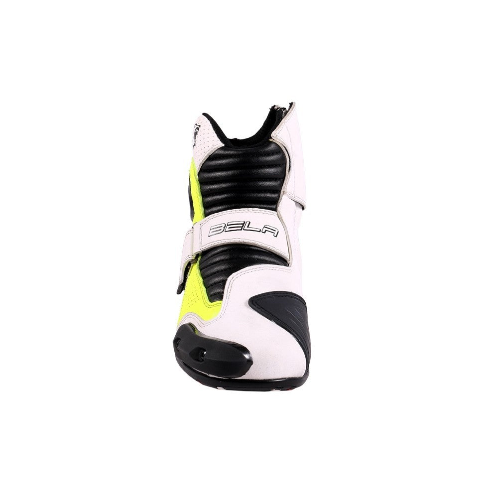  BELA - Faster Leather Boots White/Fluor Yellow - SECURTEX MOTOR SL (t/a MaximoMoto)