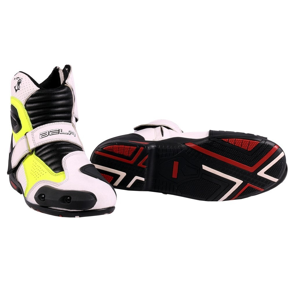  BELA - Faster Leather Boots White/Fluor Yellow - SECURTEX MOTOR SL (t/a MaximoMoto)