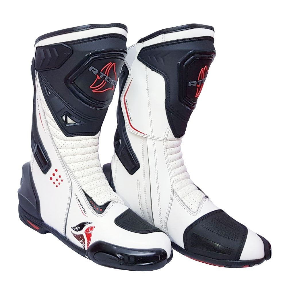 R-TECH - Tornado WP White Leather Boots - SECURTEX MOTOR SL (t/a MaximoMoto)