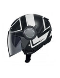  GIVI HELMET JET 124/FUTURE.D/STRIPES BLACK-MT/WHITE - SECURTEX MOTOR SL (t/a MaximoMoto)