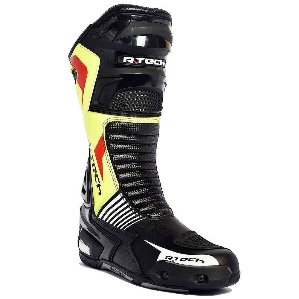  R-TECH - Road Racer WP Leather Boots Black/Fluor Yellow - SECURTEX MOTOR SL (t/a MaximoMoto)