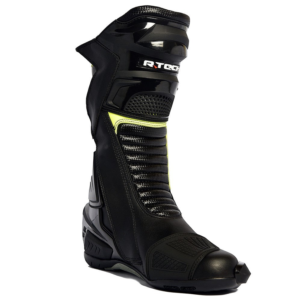  R-TECH - Road Racer WP Leather Boots Black/Fluor Yellow - SECURTEX MOTOR SL (t/a MaximoMoto)