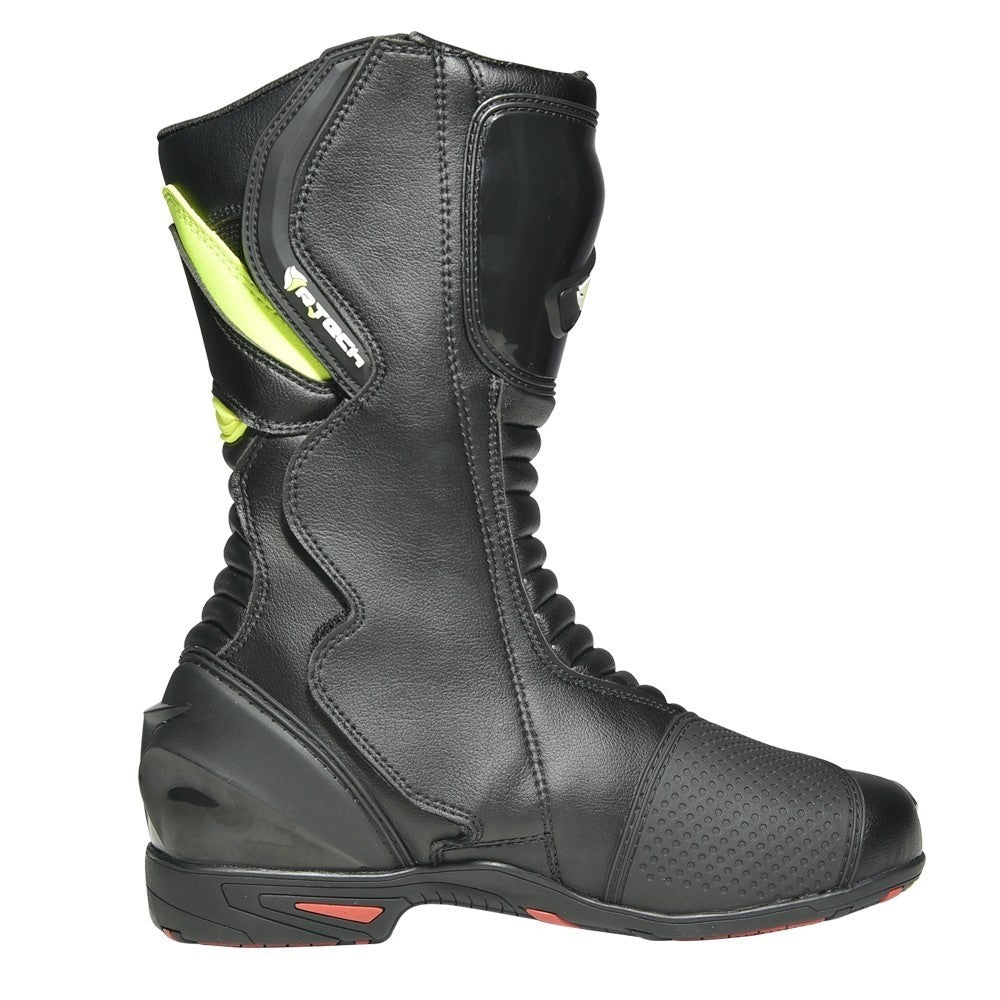  R-TECH - PILOT LADY LEATHER BOOTS BLACK/FLUORESCENT YELLOW - SECURTEX MOTOR SL (t/a MaximoMoto)