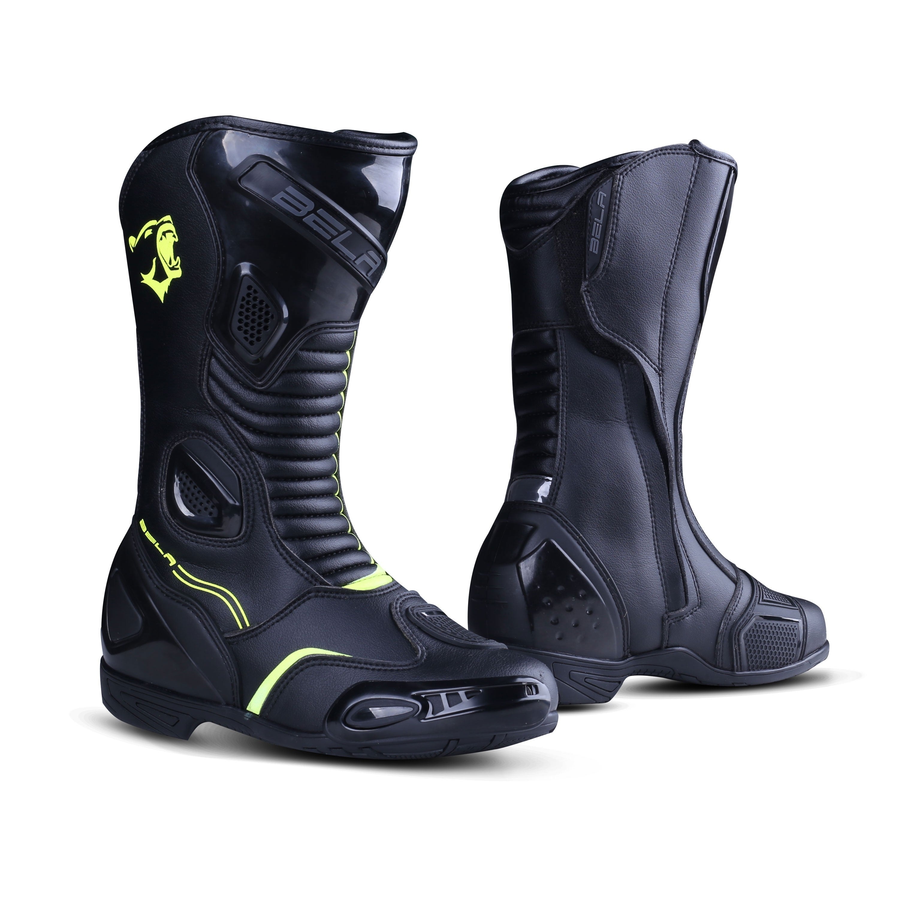  BELA - Strip Lady Leather Boots Black/Fluor Yellow - SECURTEX MOTOR SL (t/a MaximoMoto)