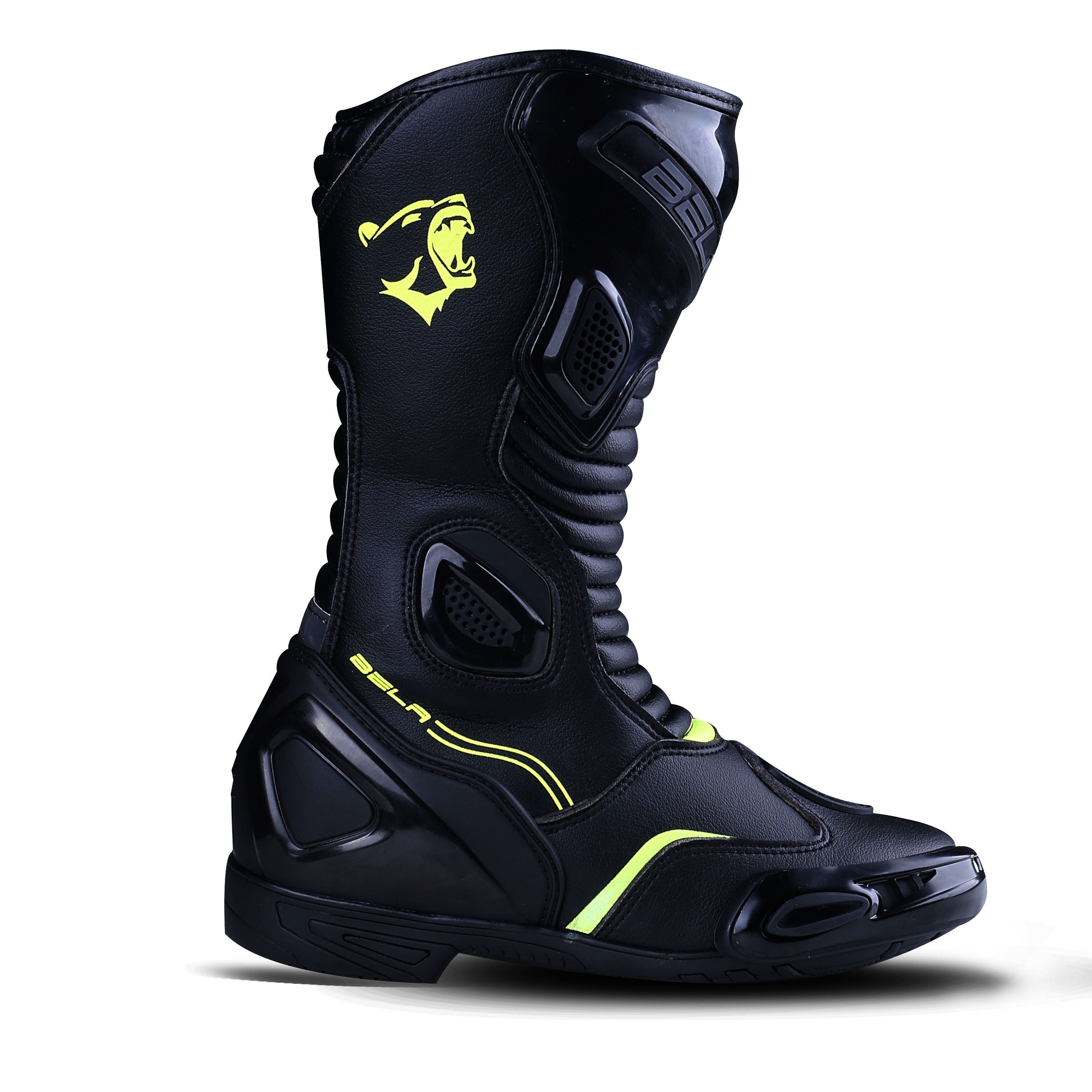  BELA - Strip Lady Leather Boots Black/Fluor Yellow - SECURTEX MOTOR SL (t/a MaximoMoto)