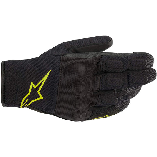 Alpinestars S Max Drystar Motorcycle Gloves Black Yellow Fluo - back pic