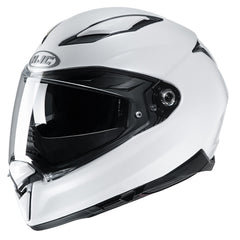 HJC F70 Pearl White Sports touring Full Face Helmet right side - MaximomotoUK