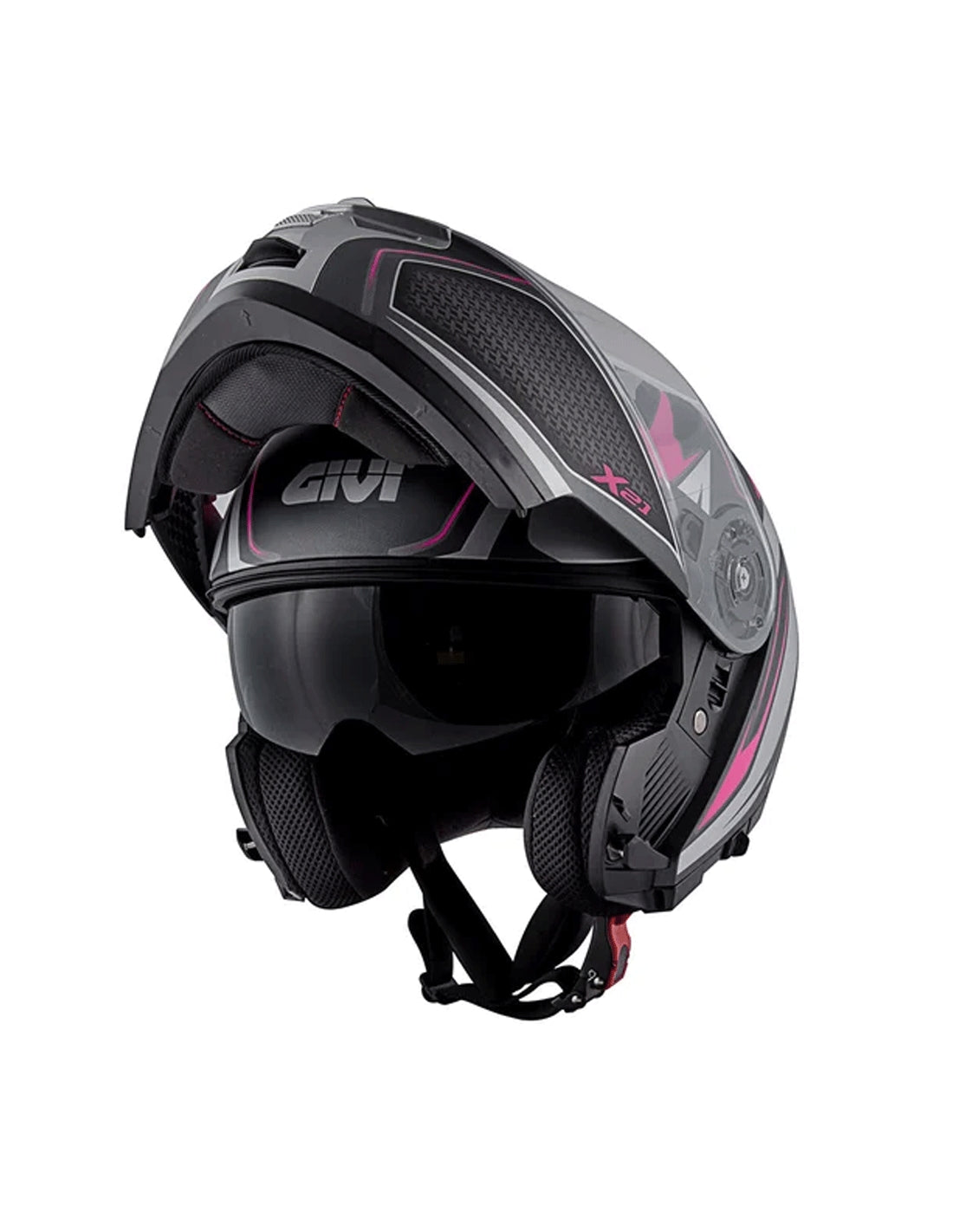 GIVI - HELMET X21 CHALLENGER SHIVER_LADY TITANI-MT FUCHSIA - SECURTEX MOTOR SL (t/a MaximoMoto)