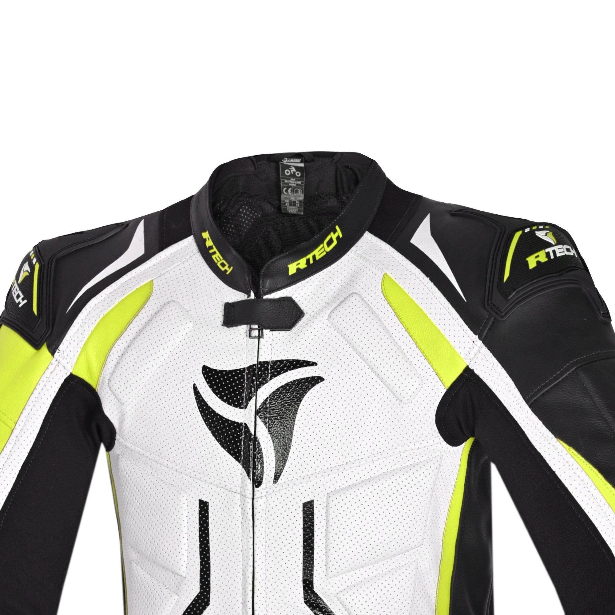  R-TECH - Defender GP 1 PC Suit White/Black/Fluor Yellow - SECURTEX MOTOR SL (t/a MaximoMoto)