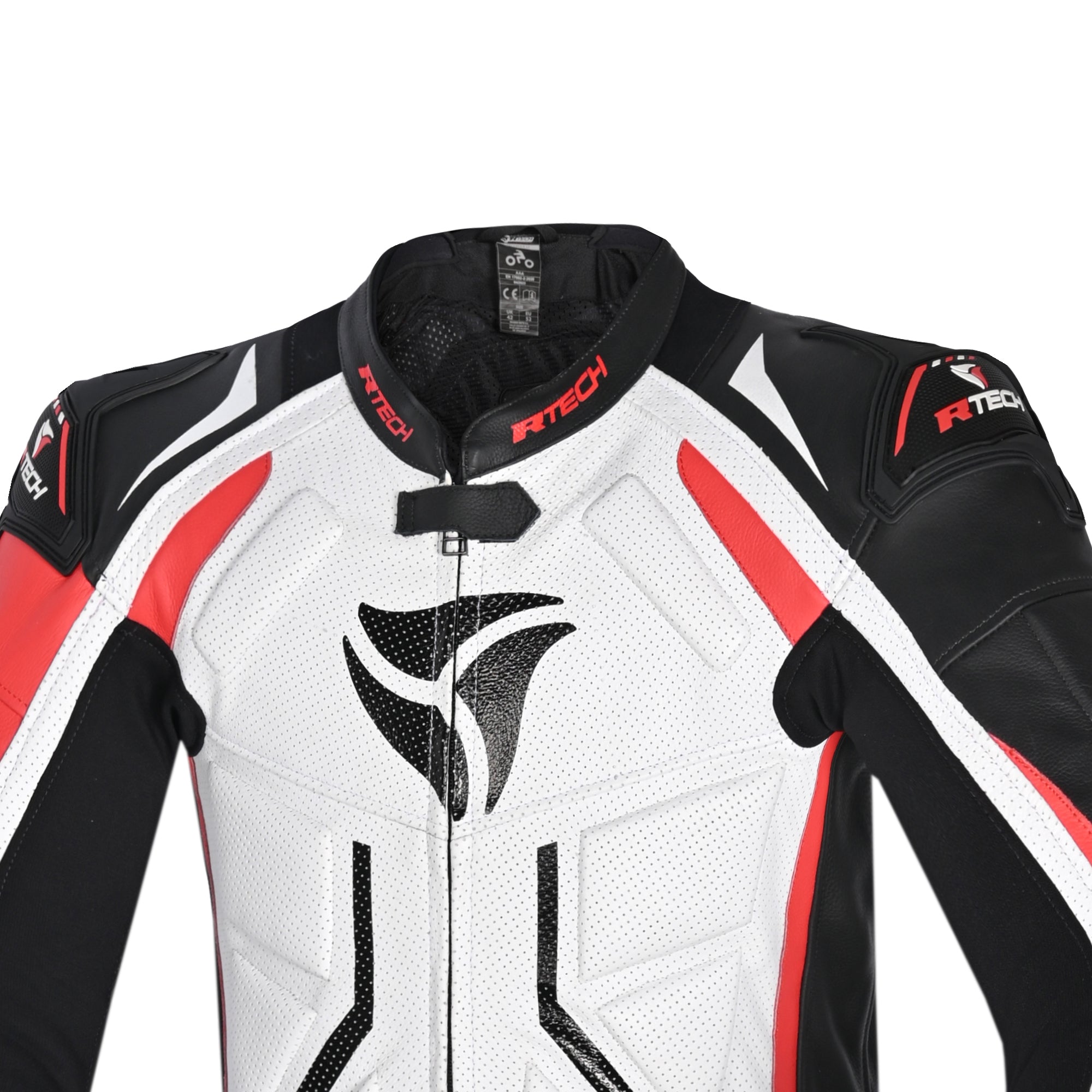  R-TECH - Defender GP 1 PC Suit White/Black/Red - SECURTEX MOTOR SL (t/a MaximoMoto)