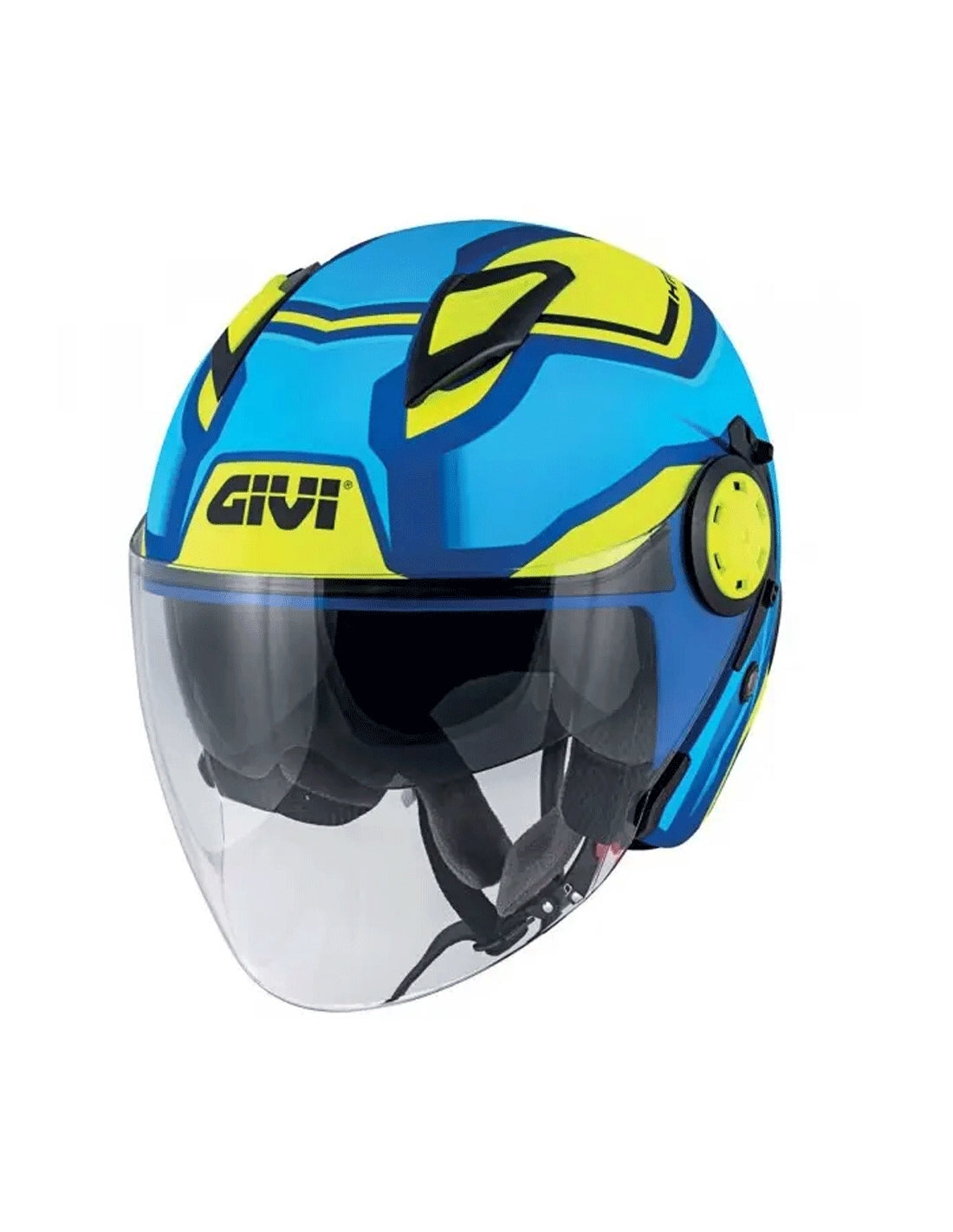  GIVI HELMET JET 123/STRATOS.D/SOLID BLUE/YELLOW - SECURTEX MOTOR SL (t/a MaximoMoto)