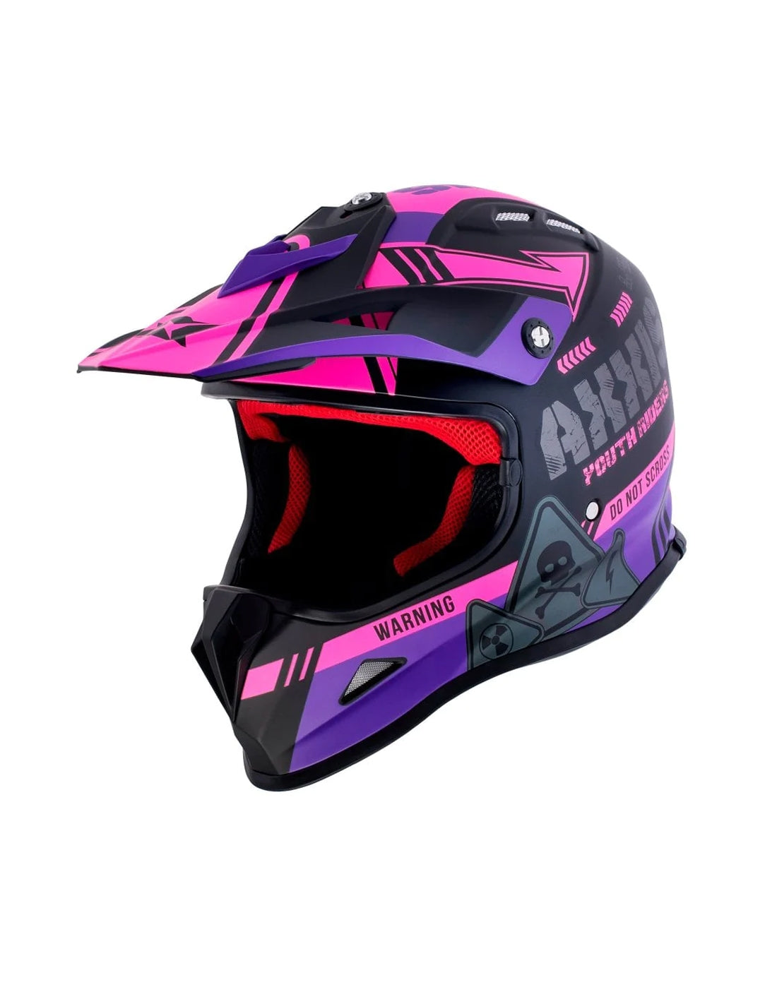 AXXIS-HELMET MX-KIDS WOLVERINE B8 MATT PINK - SECURTEX MOTOR SL (t/a MaximoMoto)