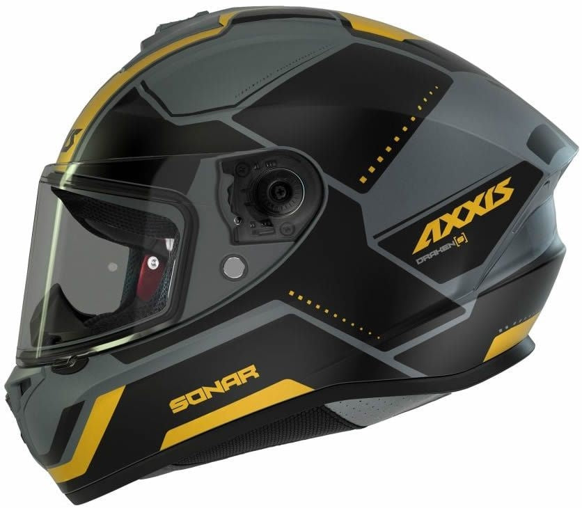  AXXIS-FF112C DRAKEN S SONAR C3 HELMET MATTE YELLOW - SECURTEX MOTOR SL (t/a MaximoMoto)