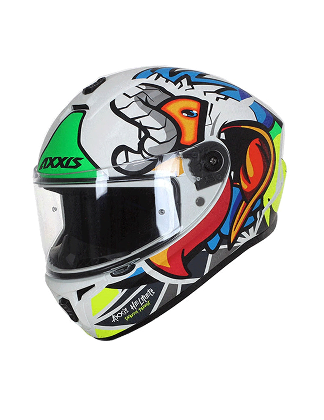 AXXIS-FF112C DRAKEN S PARROT A0 HELMET MATTE PEARL WHITE - SECURTEX MOTOR SL (t/a MaximoMoto)