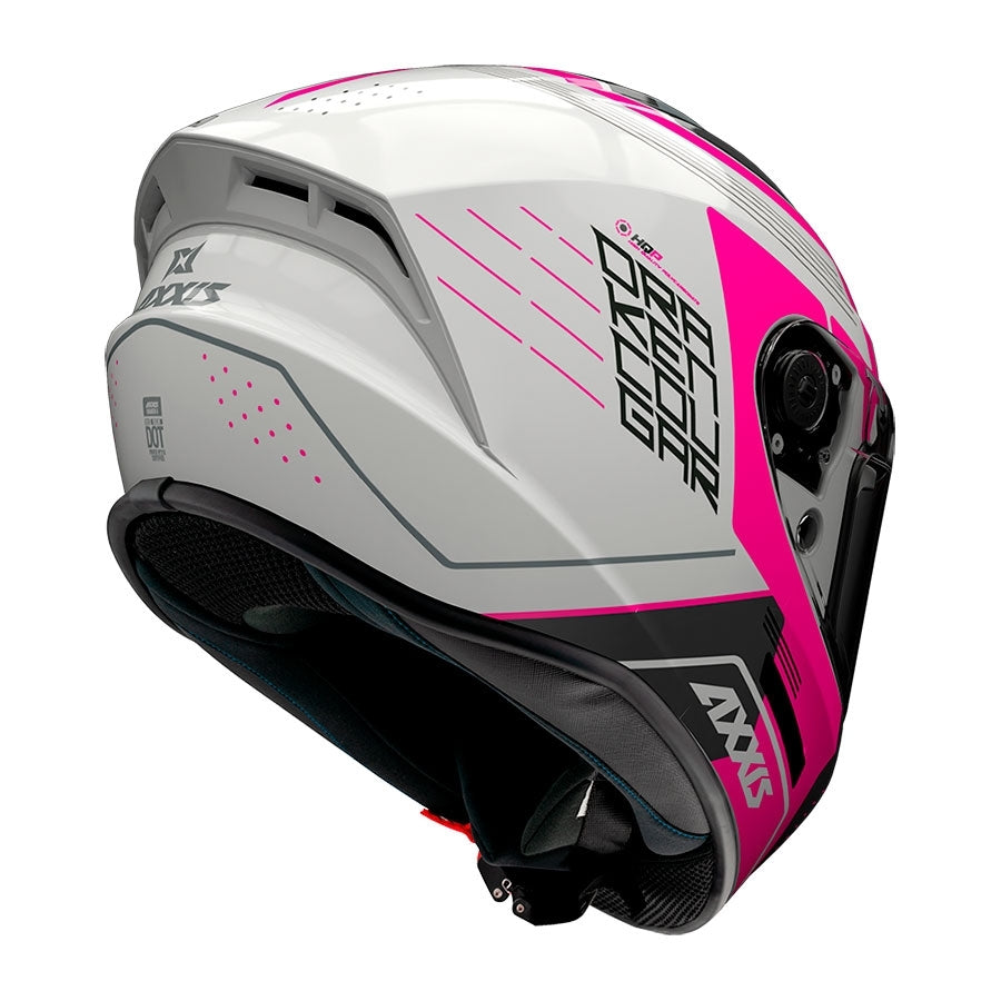  AXXIS-FF112C DRAKEN S COUGAR A8 PINK FLUORESCENT GLOSS HELMET - SECURTEX MOTOR SL (t/a MaximoMoto)