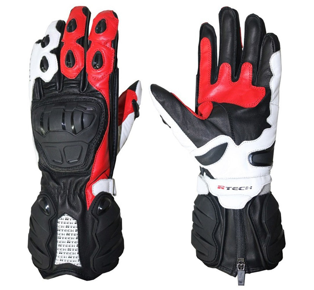  R-TECH - Hawk Leather Glove Black/Red - SECURTEX MOTOR SL (t/a MaximoMoto)