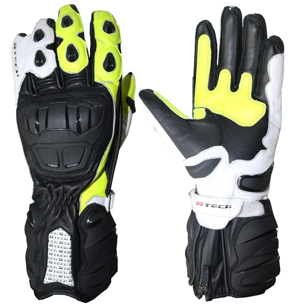 R-TECH - Hawk Leather Glove Black/Fluor Yellow - SECURTEX MOTOR SL (t/a MaximoMoto)