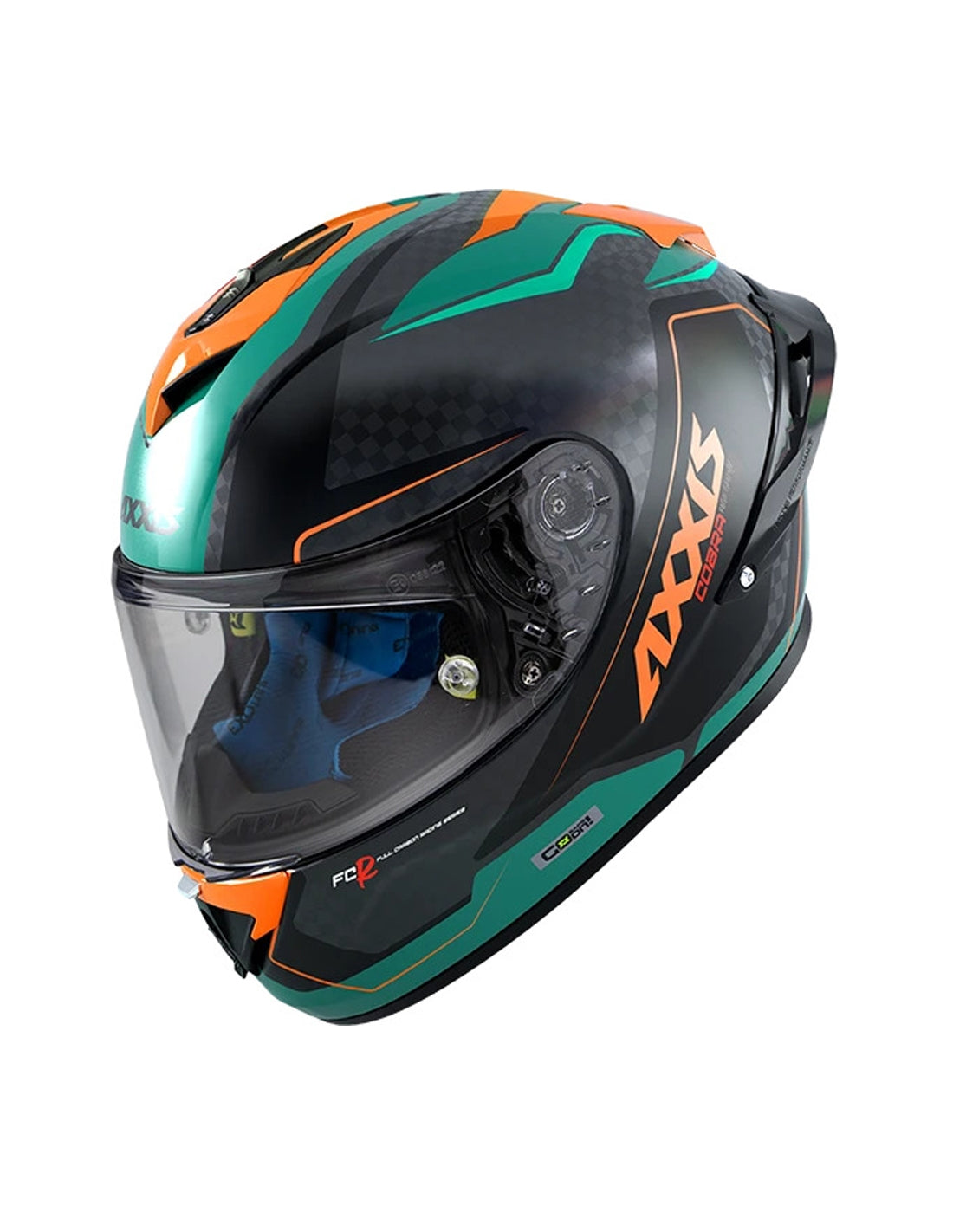 AXXIS-FF104C COBRA RAGE A16 GLOSSY GREEN HELMET - SECURTEX MOTOR SL (t/a MaximoMoto)