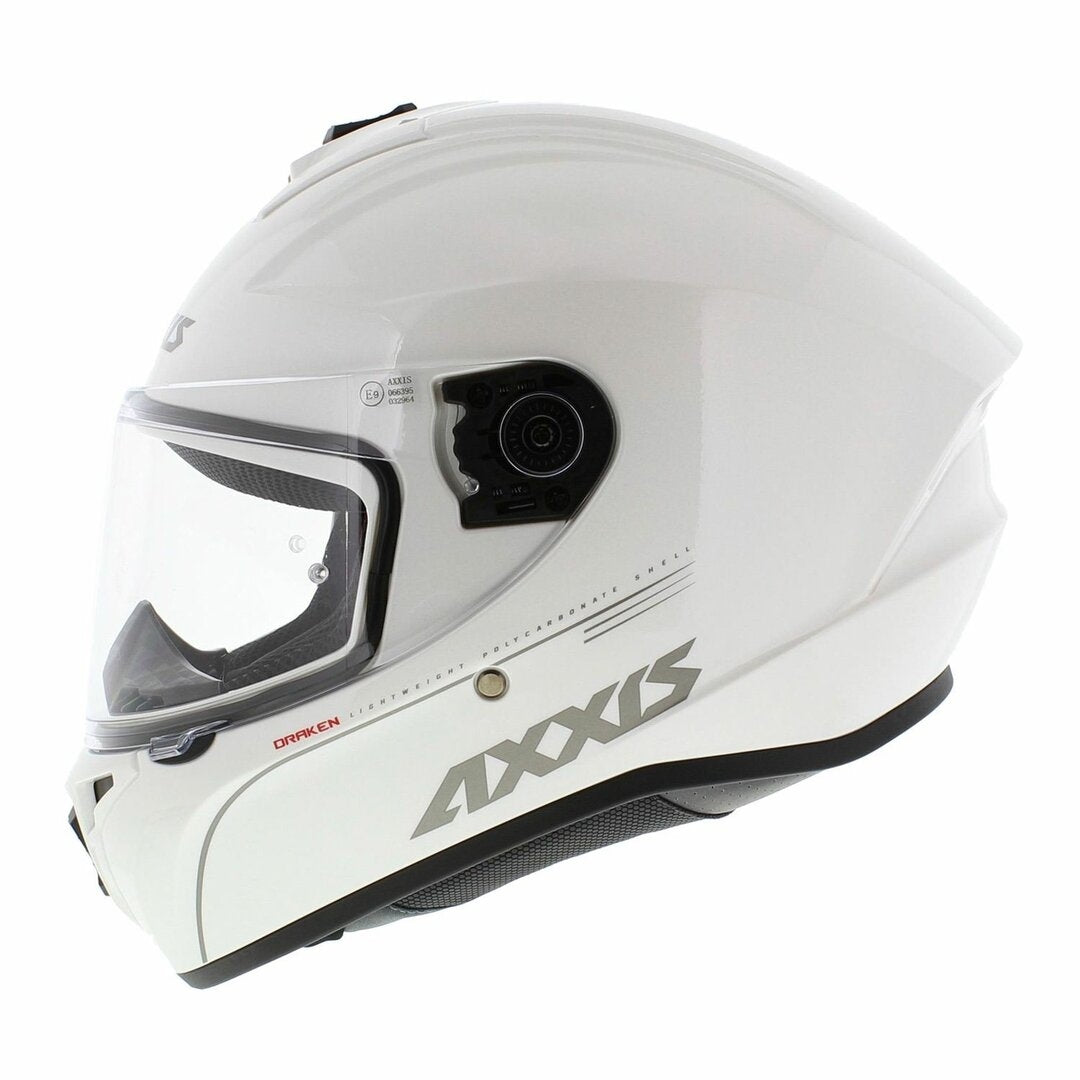  AXXIS-FF112C DRAKEN S SOLID V.2 A10 GLOSS PEARL WHITE HELMET - SECURTEX MOTOR SL (t/a MaximoMoto)