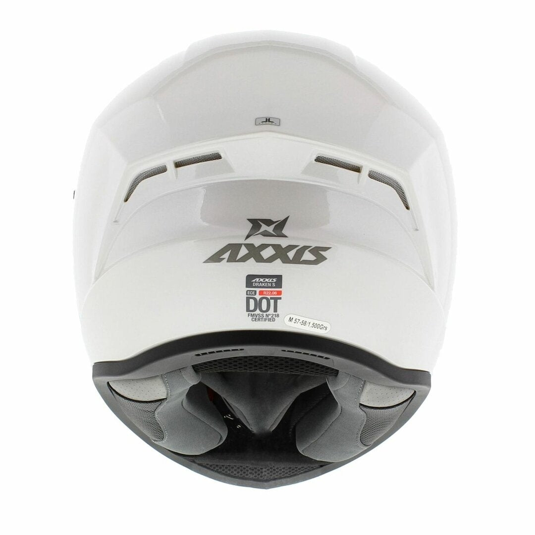  AXXIS-FF112C DRAKEN S SOLID V.2 A10 GLOSS PEARL WHITE HELMET - SECURTEX MOTOR SL (t/a MaximoMoto)