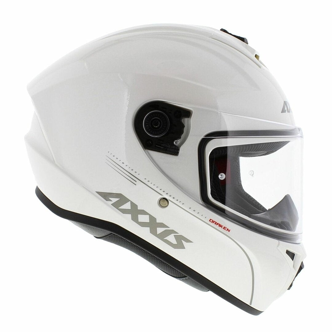  AXXIS-FF112C DRAKEN S SOLID V.2 A10 GLOSS PEARL WHITE HELMET - SECURTEX MOTOR SL (t/a MaximoMoto)