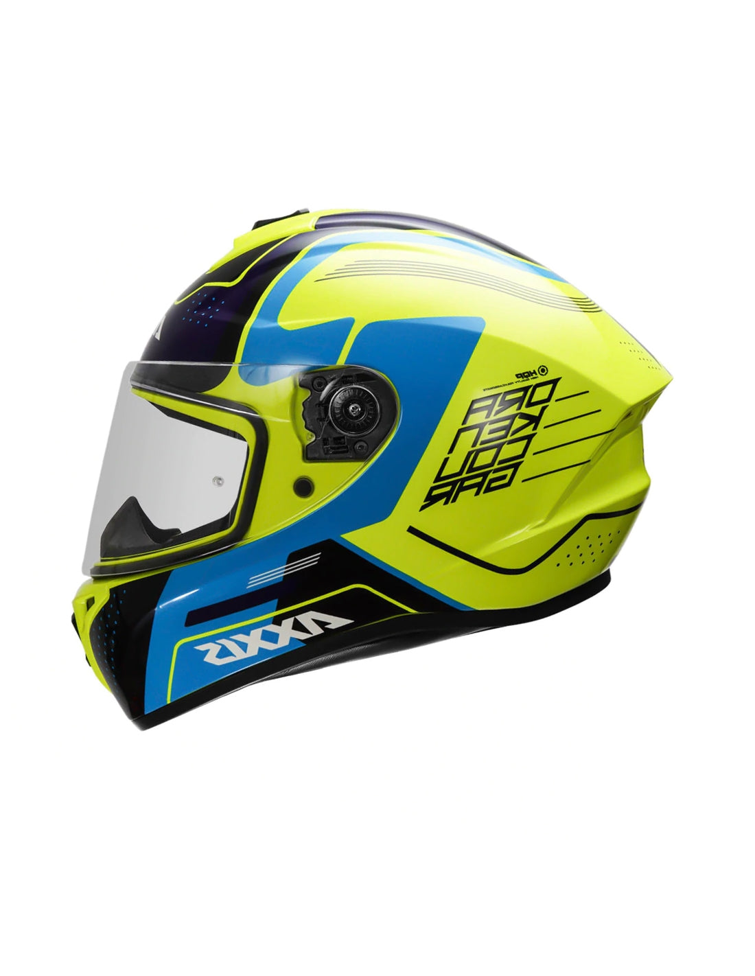  AXXIS-FF112C DRAKEN S COUGAR C3 HELMET GLOSSY FLUORESCENT YELLOW - SECURTEX MOTOR SL (t/a MaximoMoto)