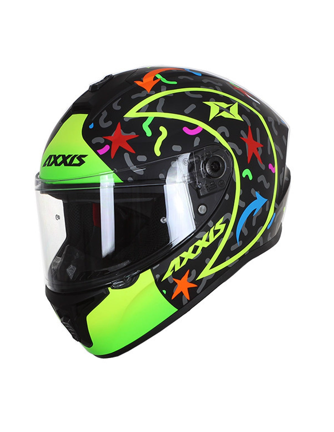  AXXIS-HELMET FF112C DRAKEN S CRAZY A3 MATTE FLUO YELLOW - SECURTEX MOTOR SL (t/a MaximoMoto)
