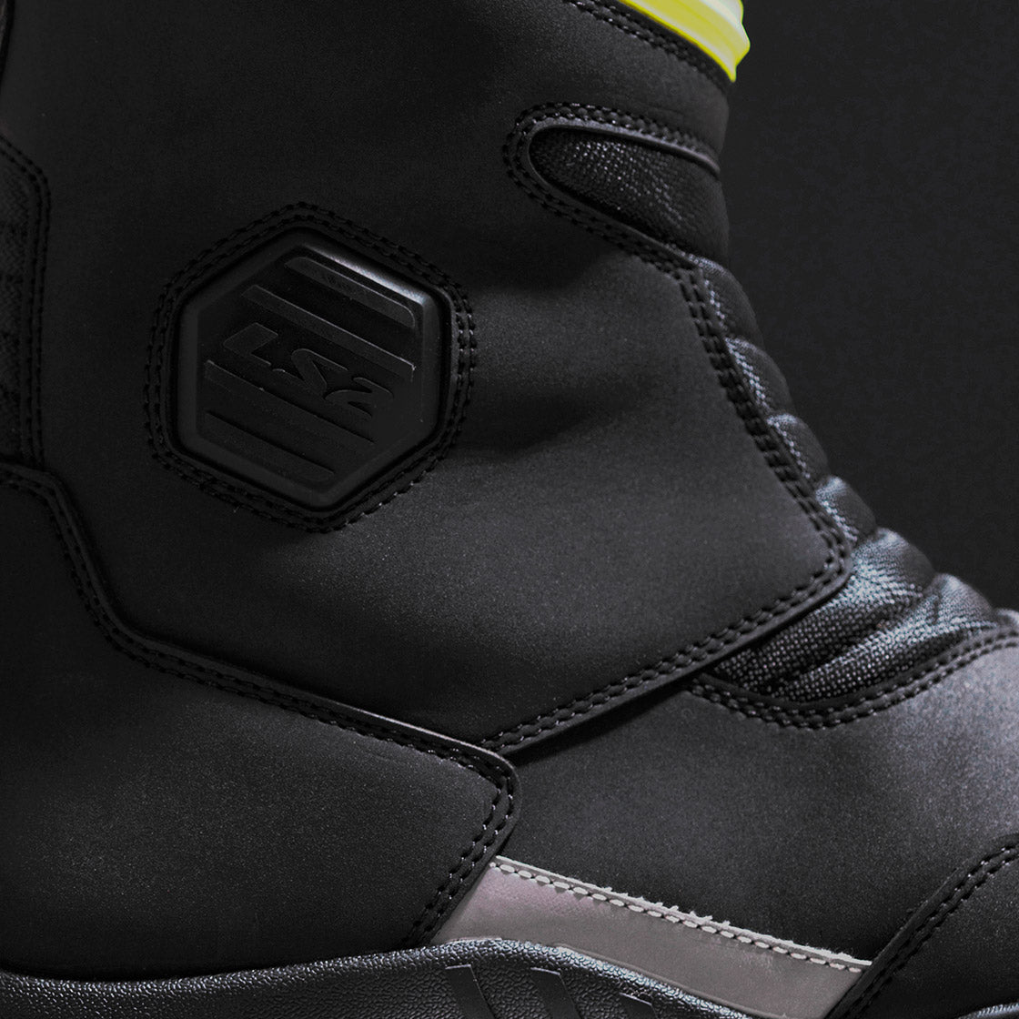 LS2 GOBY MAN MOTORCYCLE WATERPROOF BOOTS BLACK H-V YELLOW