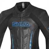 SHUA Infinity 2.0 - 1 PC Motorcycle Racing Leather Suit - Black Blue 