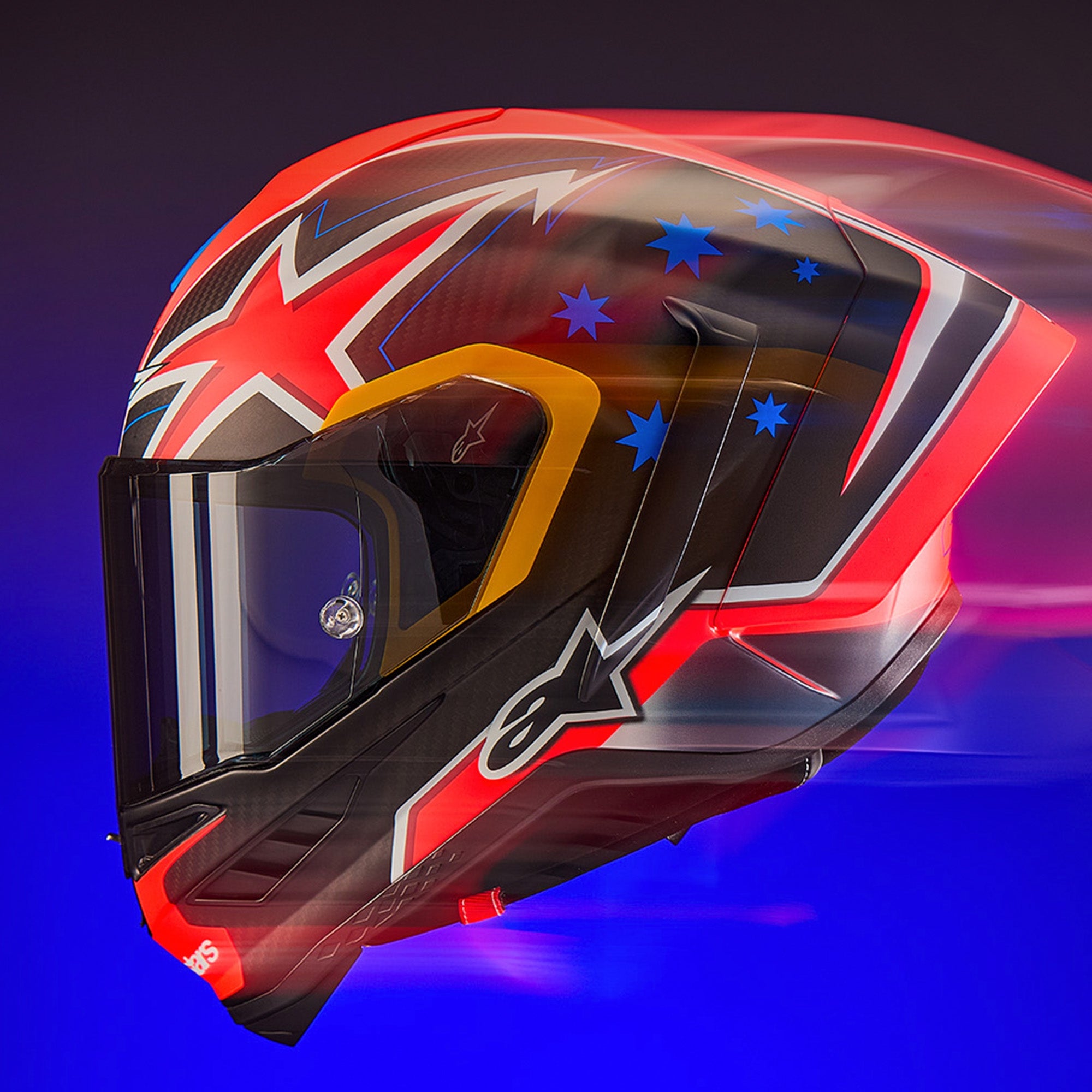 Alpinestars Supertech R10 Miller Carbon Motorcycle Racing  Helmet Red Matt