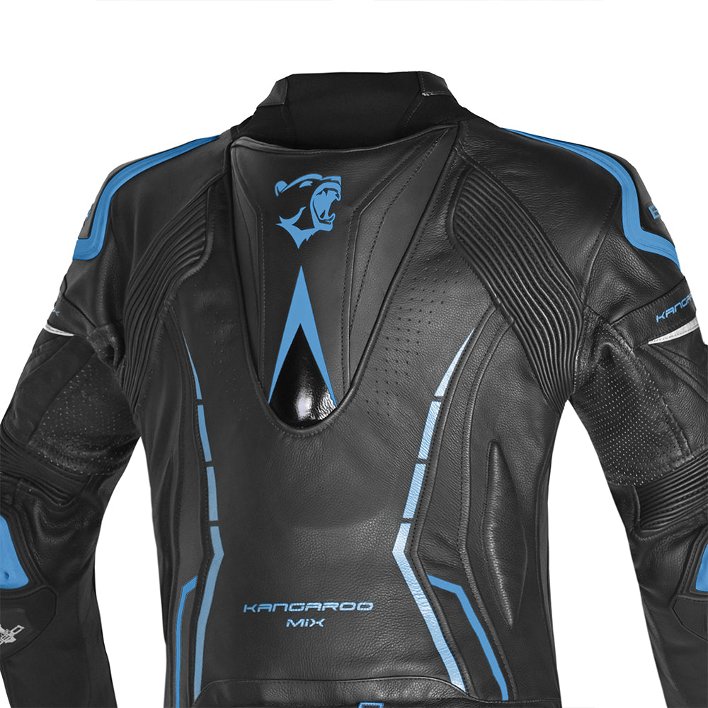 BELA Rocket Man Mix Kangroo 2 PC Motorcycle Racing Suit Black Blue