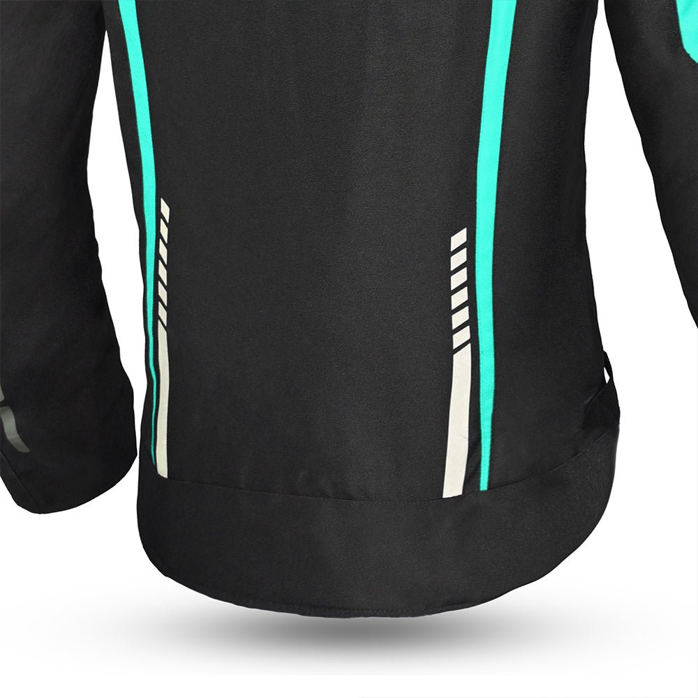 R-TECH MARSHAL LADY Motorcycle Jacket Black/Turquoise