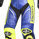 Bela X race - 1 PC Racing leather suit - blue yellow black - MaximomotoUK