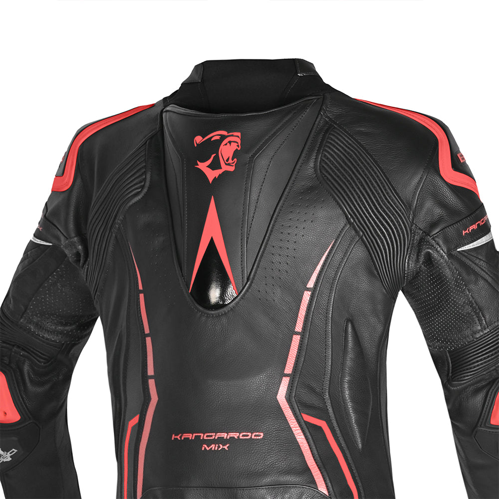 BELA Rocket Man Mix Kangroo 2PC Motorcycle Racing Suit Black Red