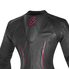 Shua Infinity Ladies Motorcycle Leathers 2 Piece Racing Suit Black Fuschia 