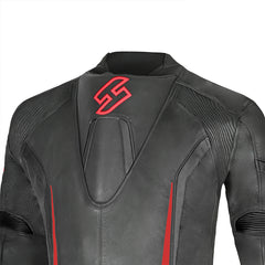 SHUA Infinity 2.0 - 1 PC Motorcycle Racing Leather Suit - Black Red 
