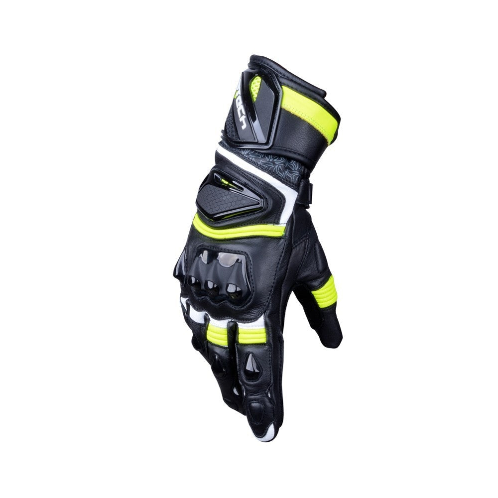  R-TECH - Robo Man Leather Glove Black/Fluor Yellow - SECURTEX MOTOR SL (t/a MaximoMoto)
