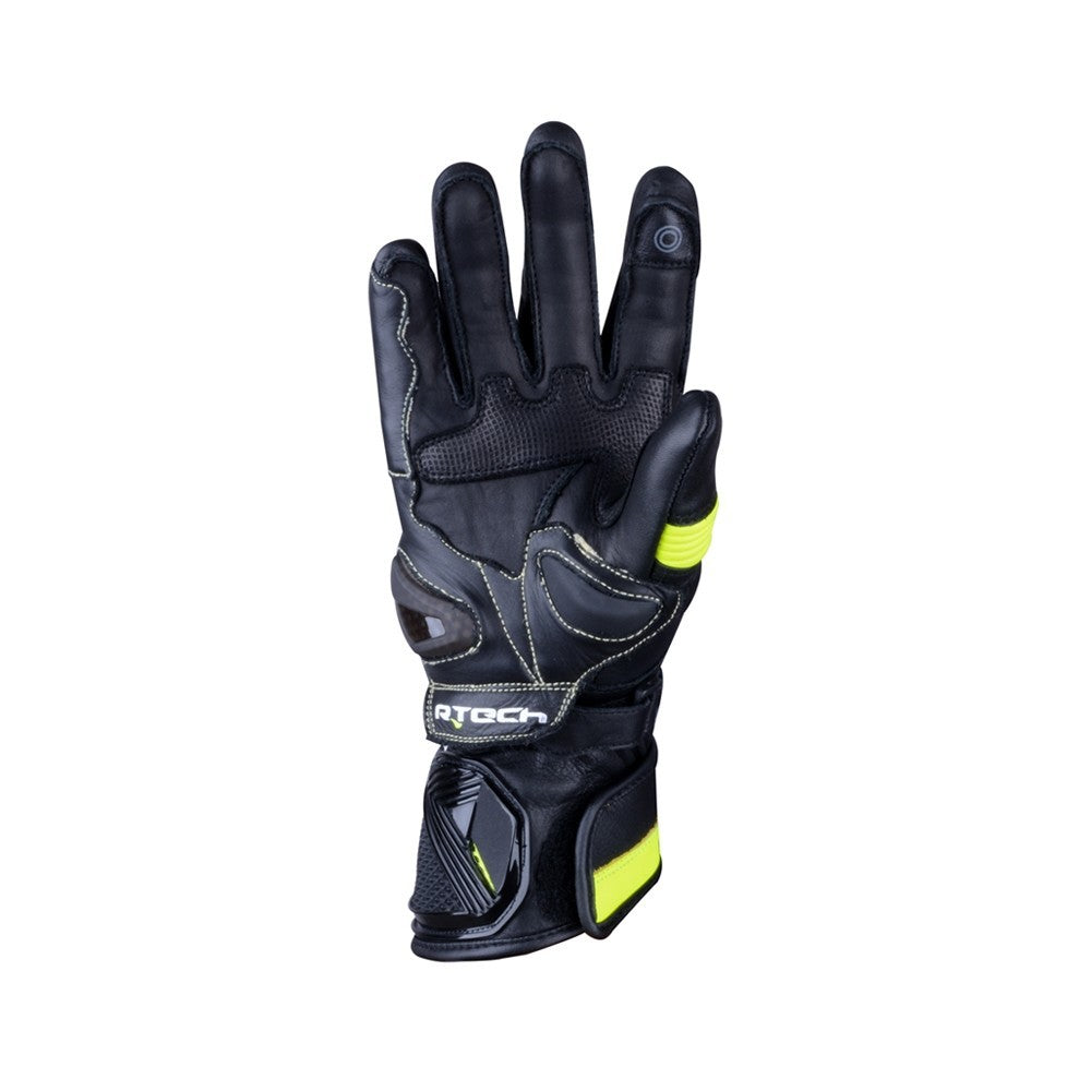  R-TECH - Robo Man Leather Glove Black/Fluor Yellow - SECURTEX MOTOR SL (t/a MaximoMoto)