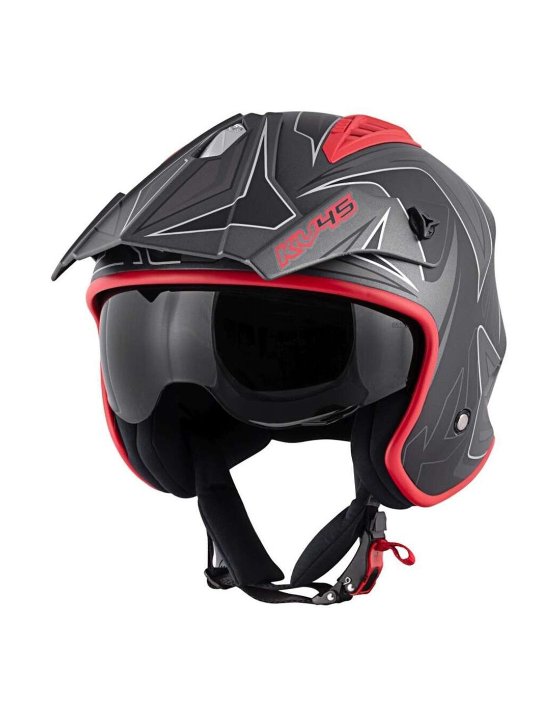  KAPPA - JET HELMET KV45/TRIALD/GEMINI TITANIUM-MT/RED - SECURTEX MOTOR SL (t/a MaximoMoto)